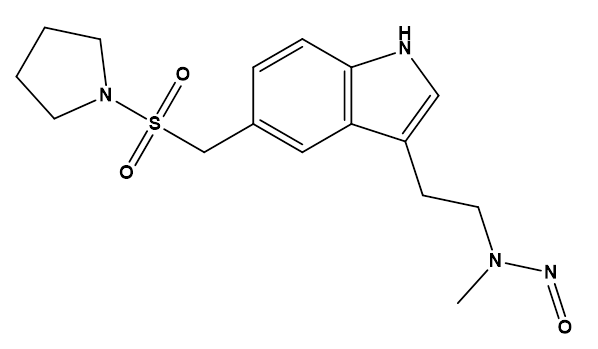 N-Nitroso Desmethyl Almotriptan impurity	